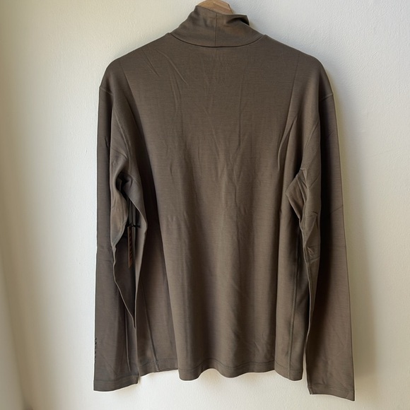 NOBULL Men's Blended Merino Wool Mock Neck Long Sleeve Shirt Fallen Rock XL NWT - Picture 5 of 11